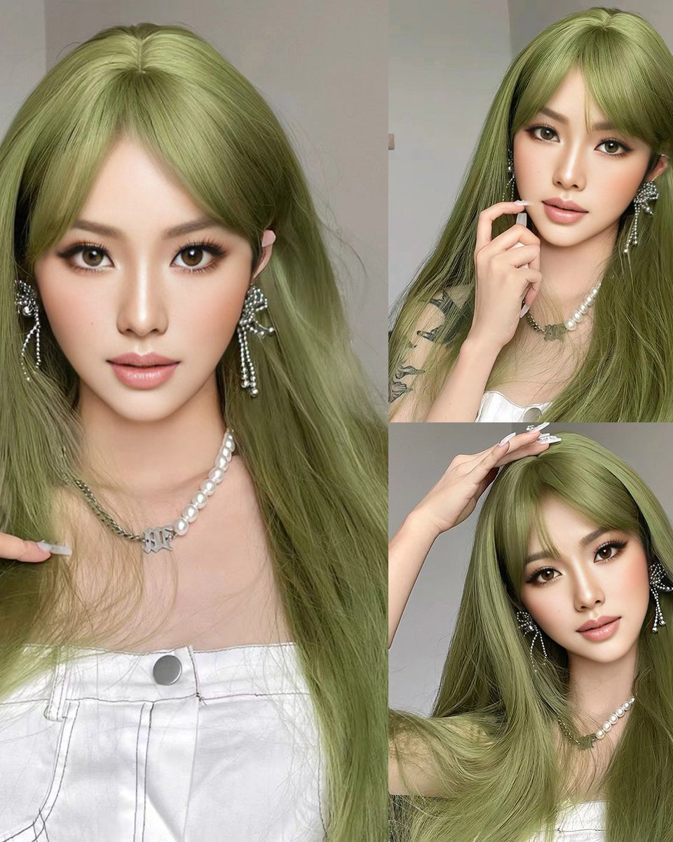 Olive Green Long Wig - MARKETPLACE - Milk & Honey Wigs