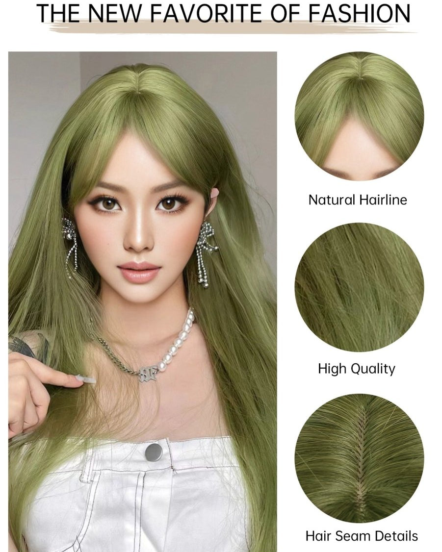 Olive Green Long Wig - MARKETPLACE - Milk & Honey Wigs