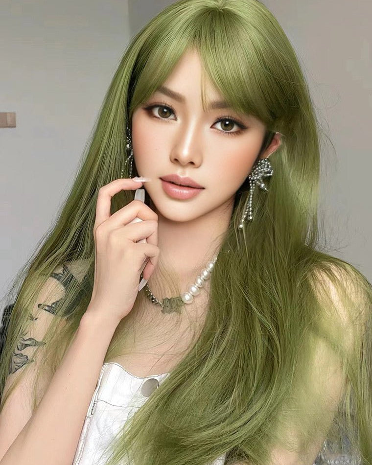 Olive Green Long Wig - MARKETPLACE - Milk & Honey Wigs