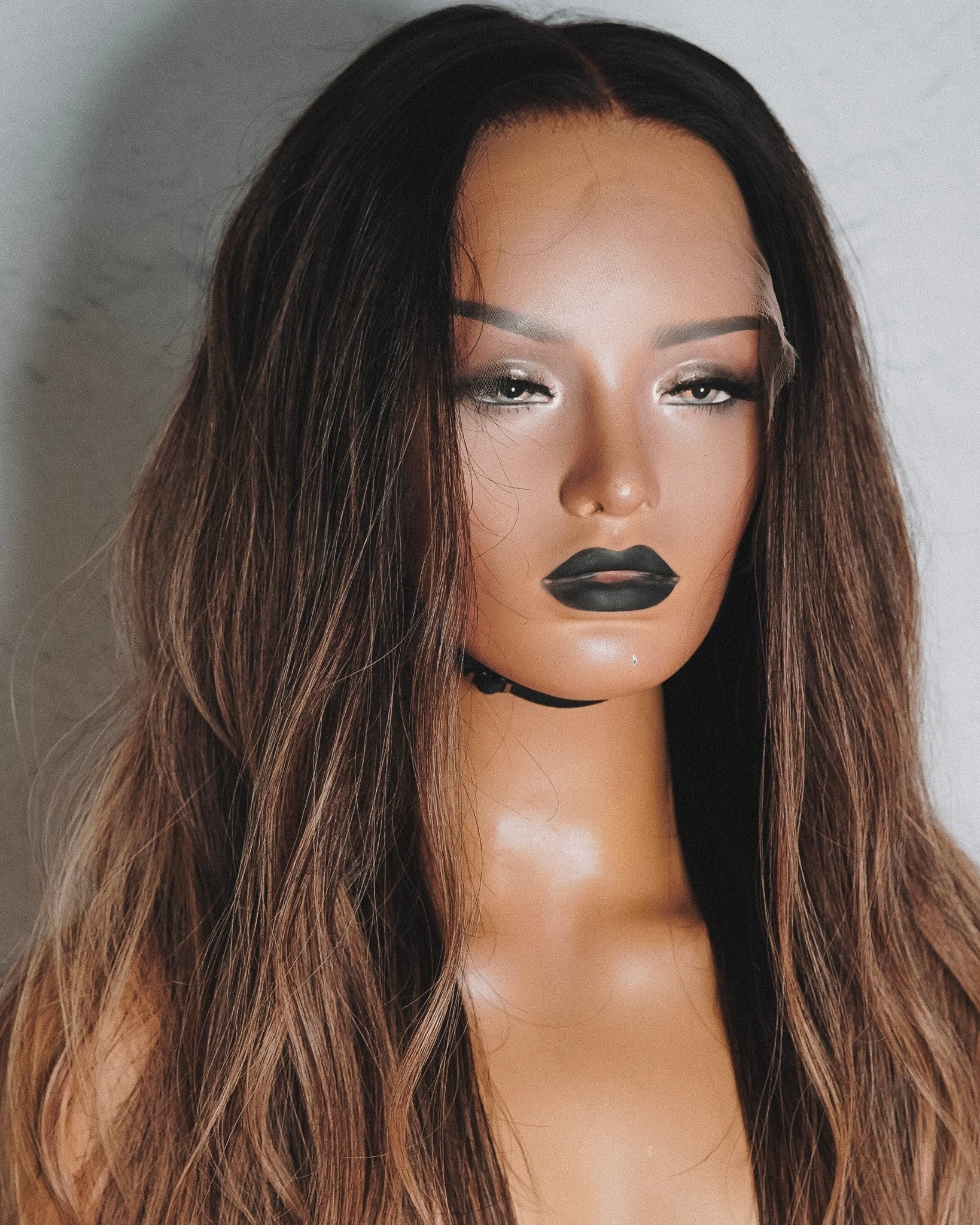 OLIVE Ombre Brown Human Hair Lace Front Wig - Milk & Honey Wigs