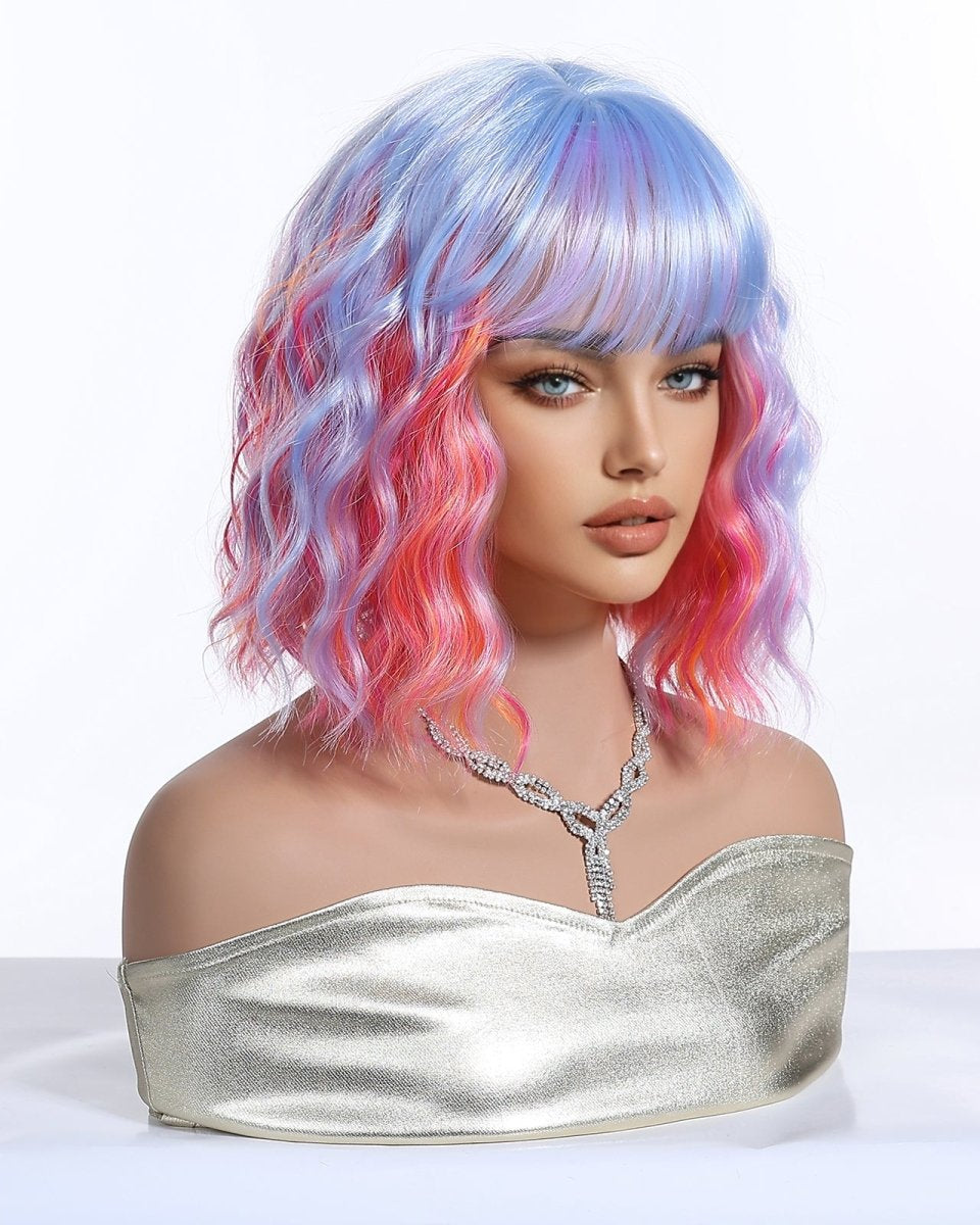 Pastel Rainbow Bob with Fringe Wig - MARKETPLACE - Milk & Honey Wigs