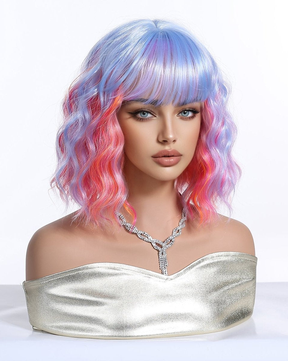 Pastel Rainbow Bob with Fringe Wig - MARKETPLACE - Milk & Honey Wigs