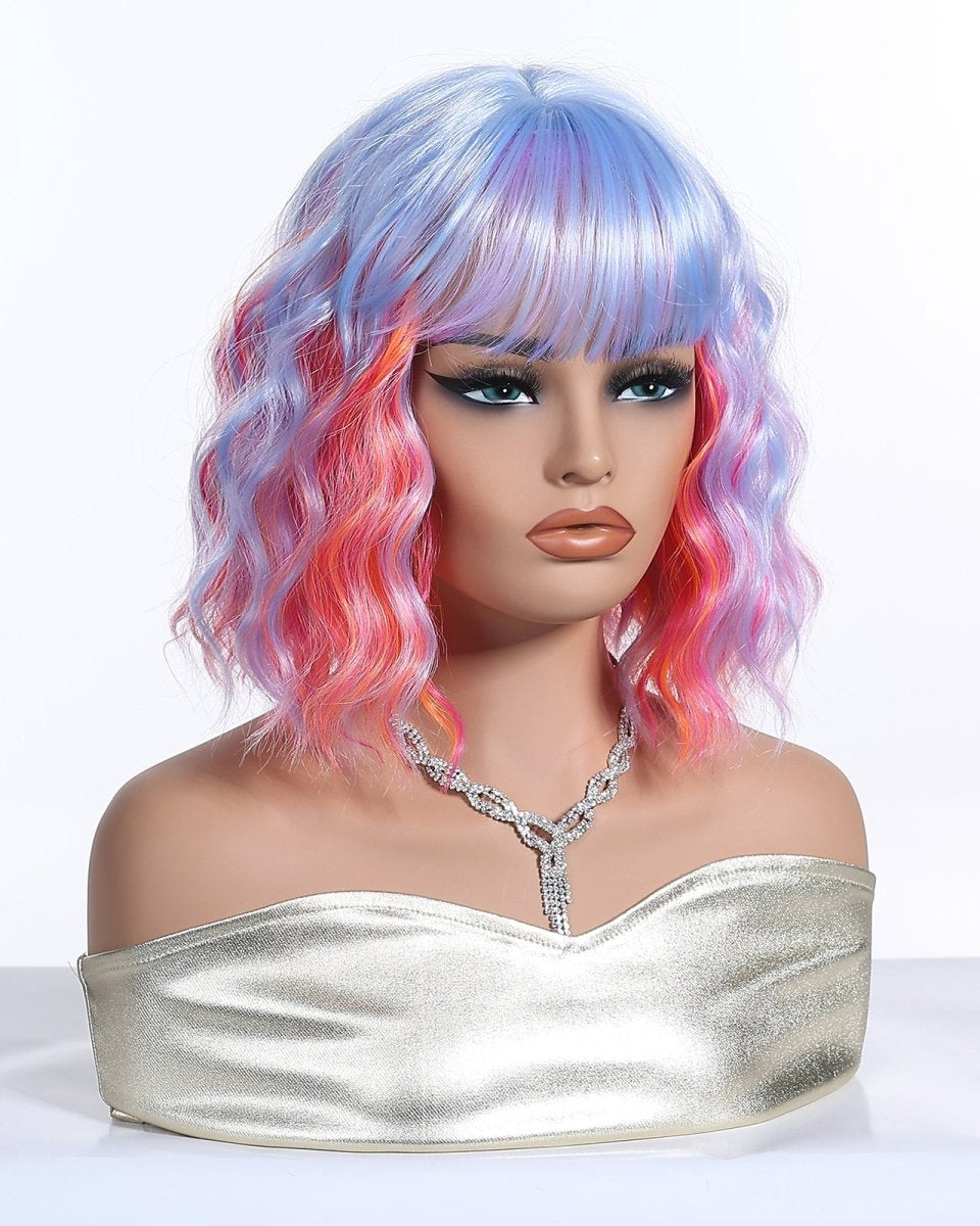 Pastel Rainbow Bob with Fringe Wig - MARKETPLACE - Milk & Honey Wigs