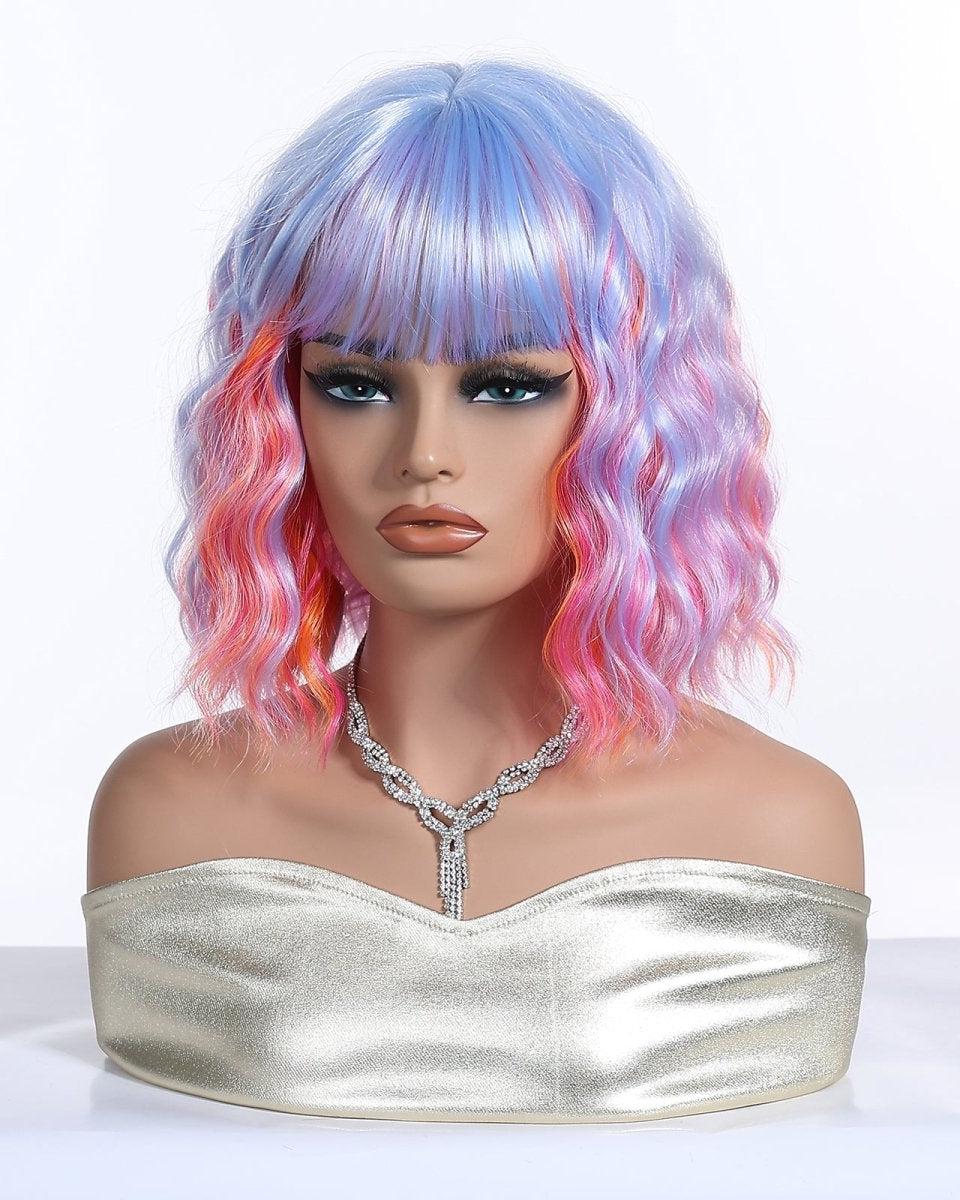 Pastel Rainbow Bob with Fringe Wig - MARKETPLACE - Milk & Honey Wigs