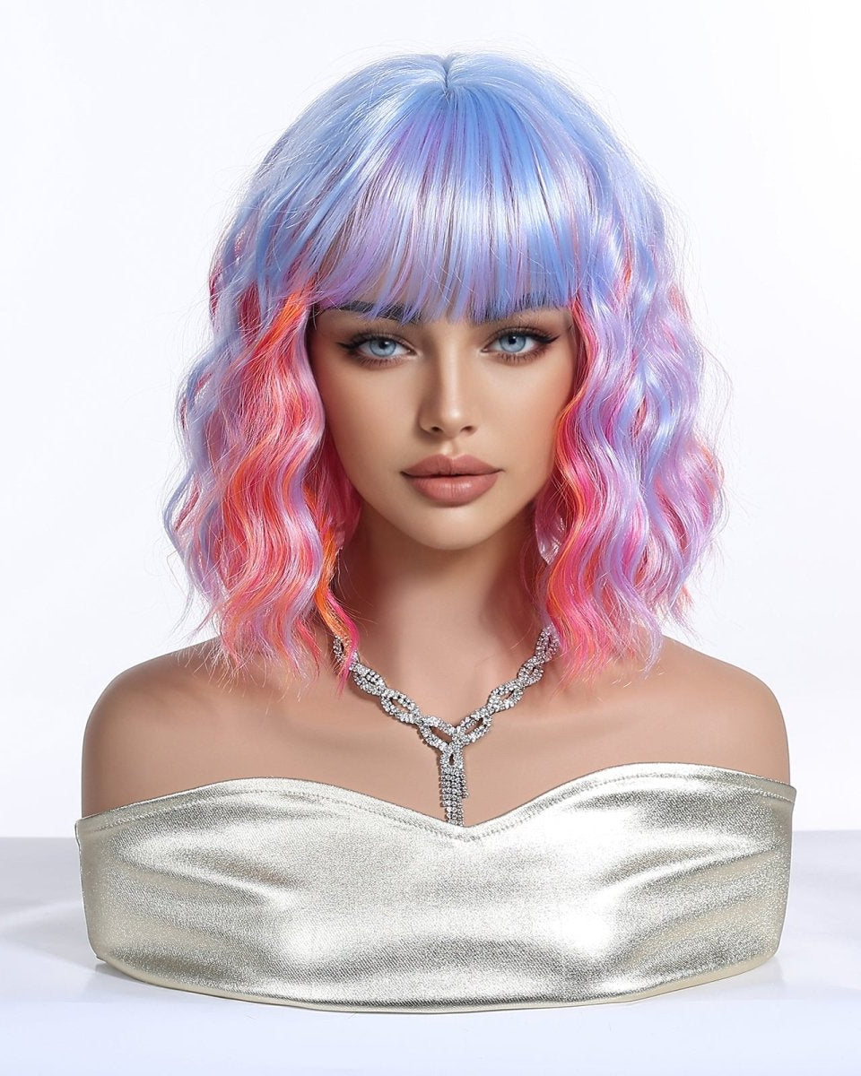 Pastel Rainbow Bob with Fringe Wig - MARKETPLACE - Milk & Honey Wigs
