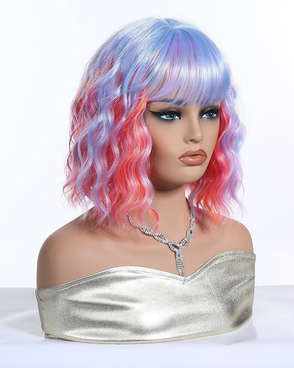 Pastel Rainbow Bob with Fringe Wig - MARKETPLACE - Milk & Honey Wigs