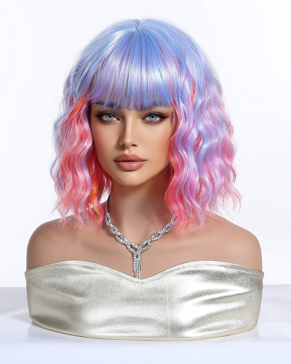 Pastel Rainbow Bob with Fringe Wig - MARKETPLACE - Milk & Honey Wigs