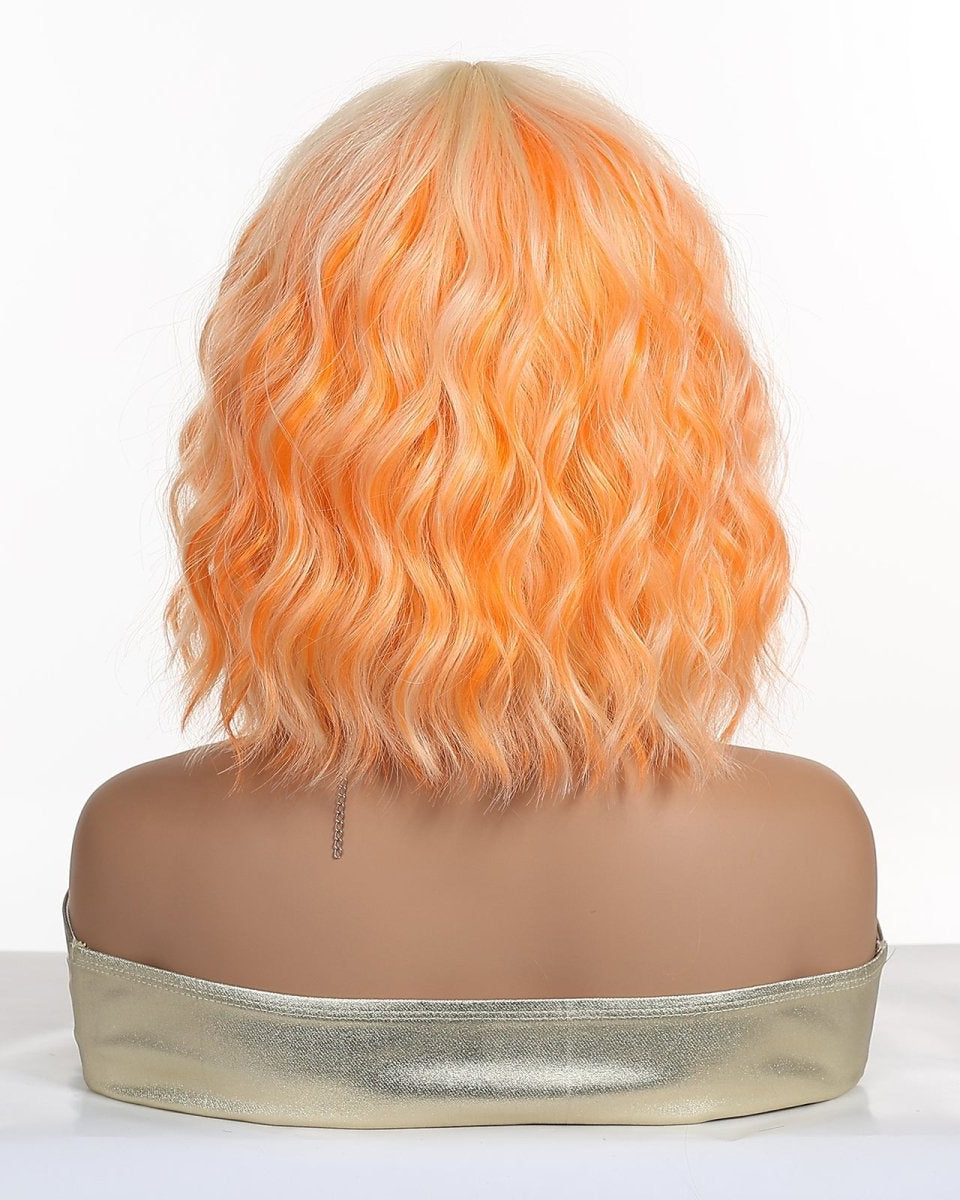 Peach Orange Wavy Bob Wig - MARKETPLACE - Milk & Honey Wigs