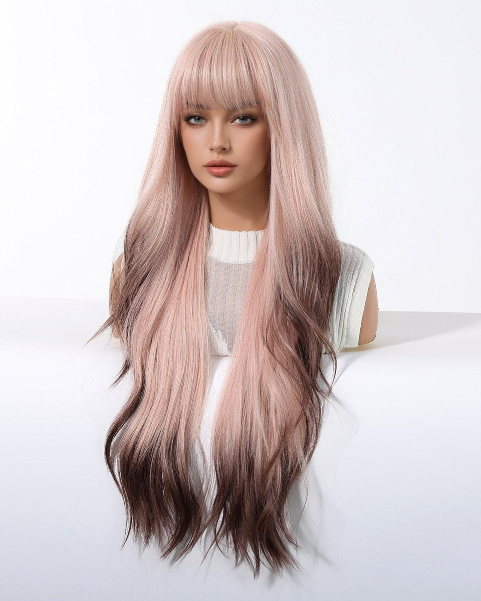Pink Ombre Long Wavy Wig - MARKETPLACE - Milk & Honey Wigs