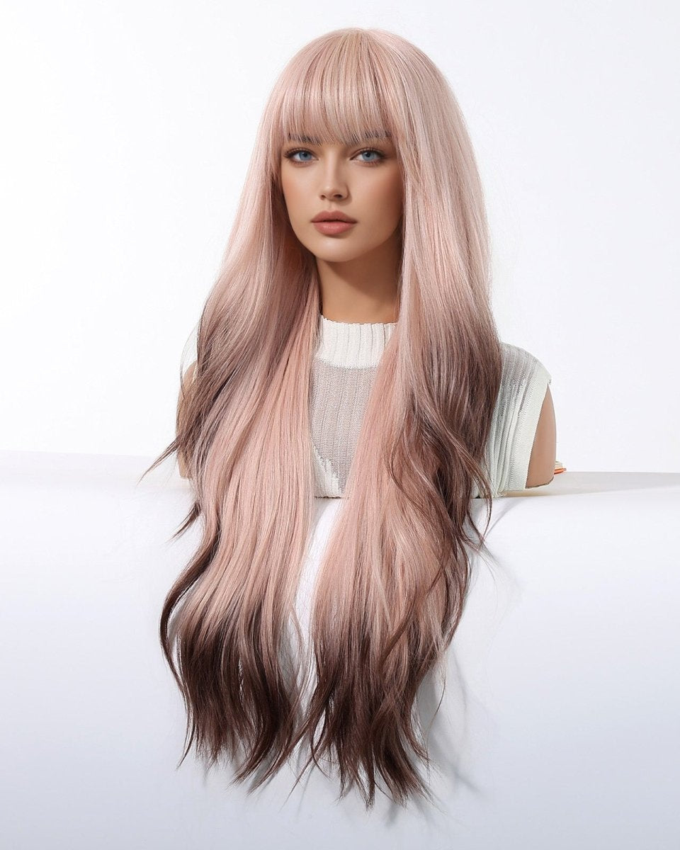 Pink Ombre Long Wavy Wig - MARKETPLACE - Milk & Honey Wigs