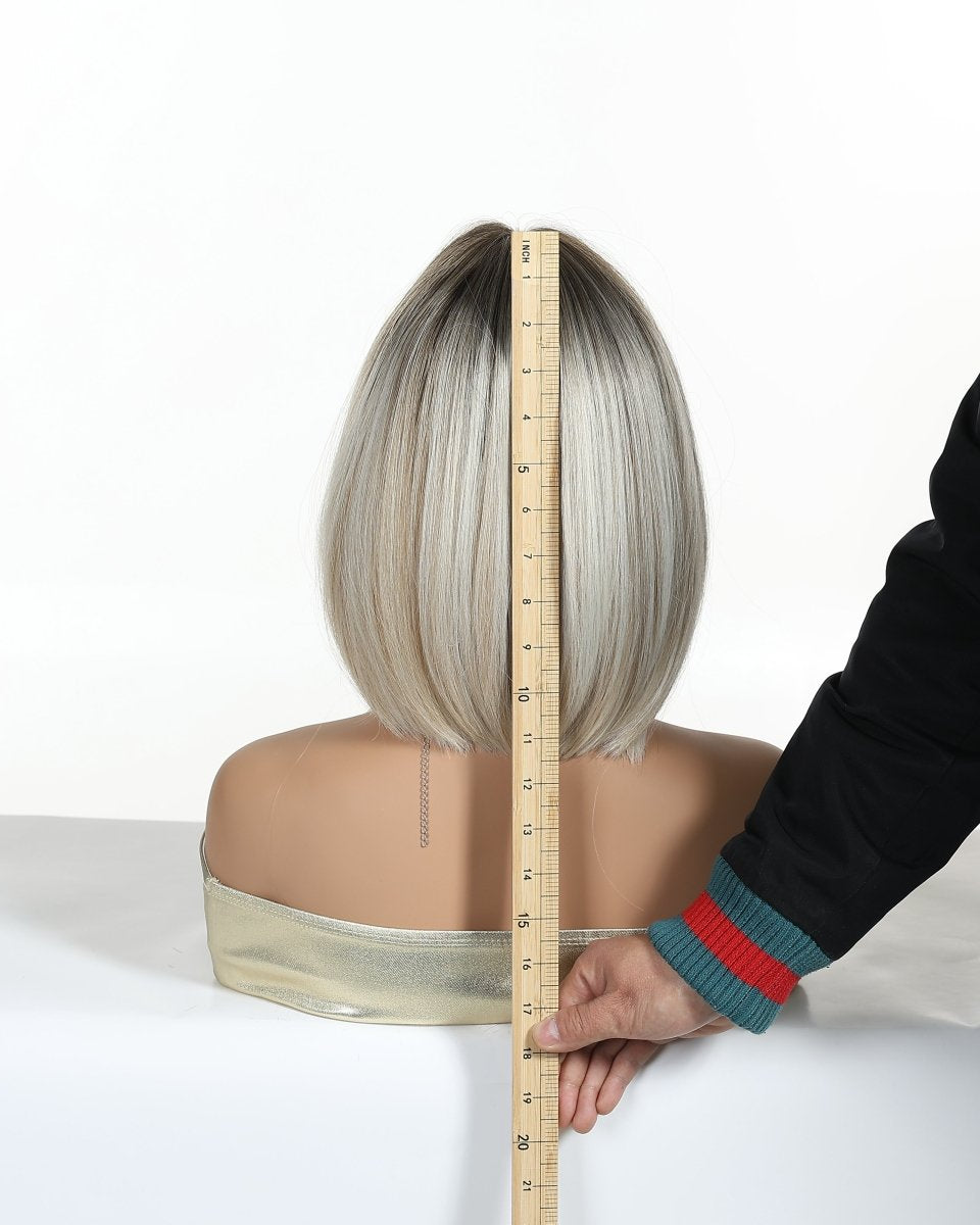 Platinum Blonde Bob Wig with Fringe Wig - MARKETPLACE - Milk & Honey Wigs