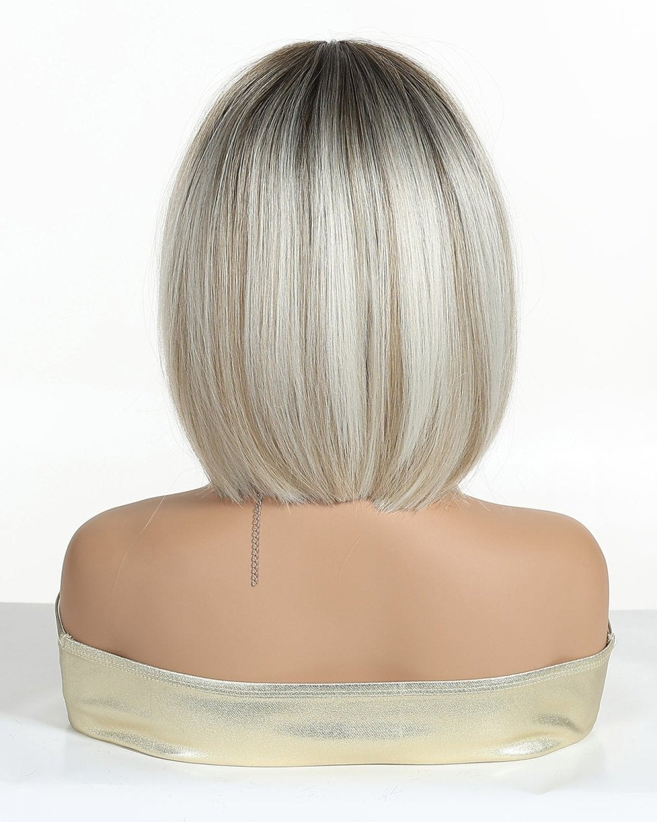 Platinum Blonde Bob Wig with Fringe Wig - MARKETPLACE - Milk & Honey Wigs