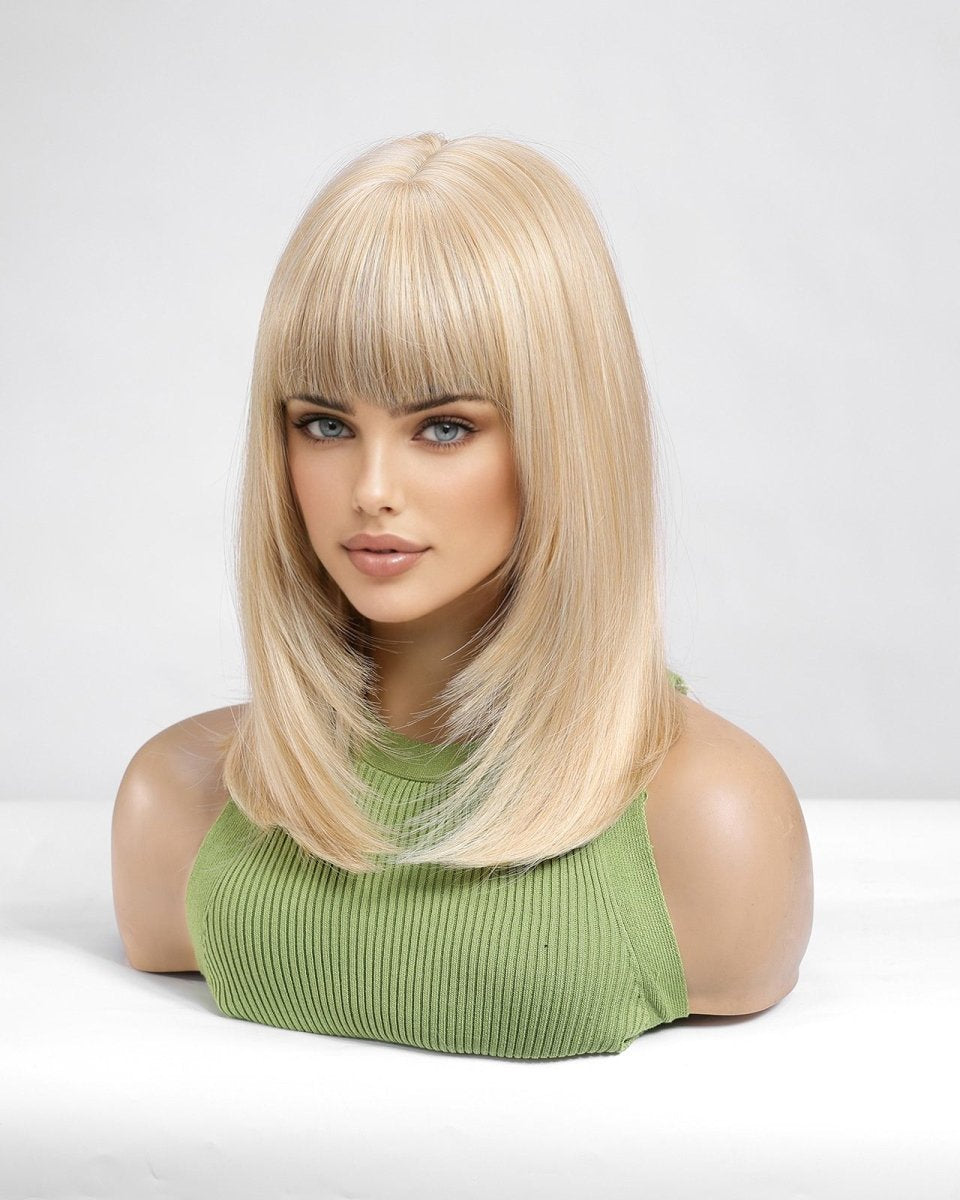 Platinum Blonde Bob with Full Bangs Wig - MARKETPLACE - Milk & Honey Wigs