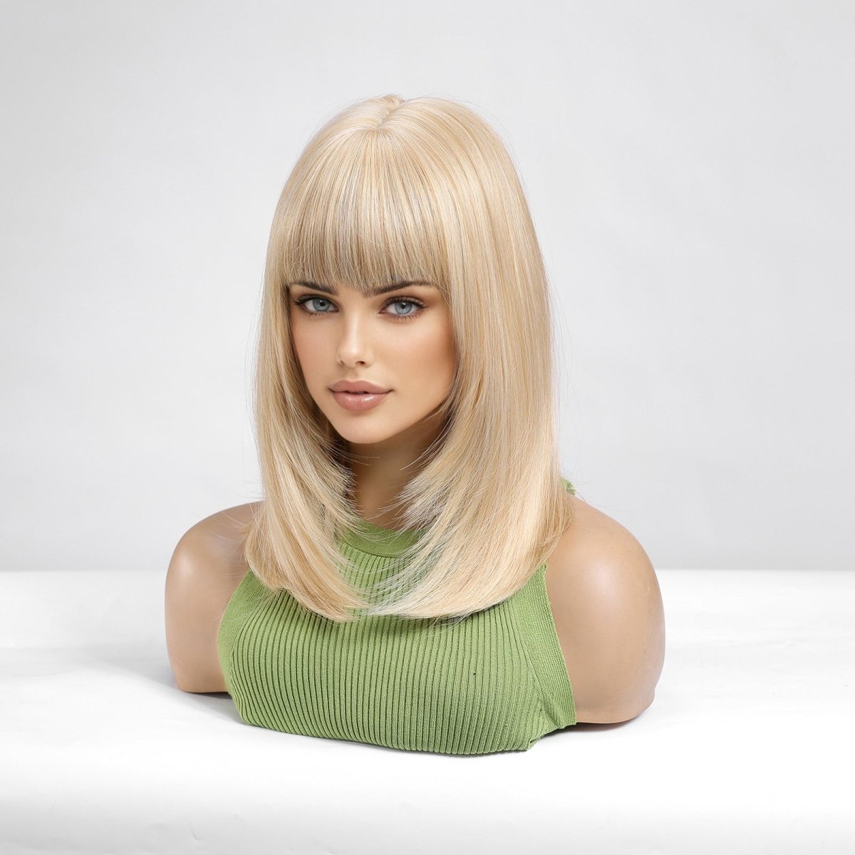 Platinum Blonde Bob with Full Bangs Wig - MARKETPLACE - Milk & Honey Wigs