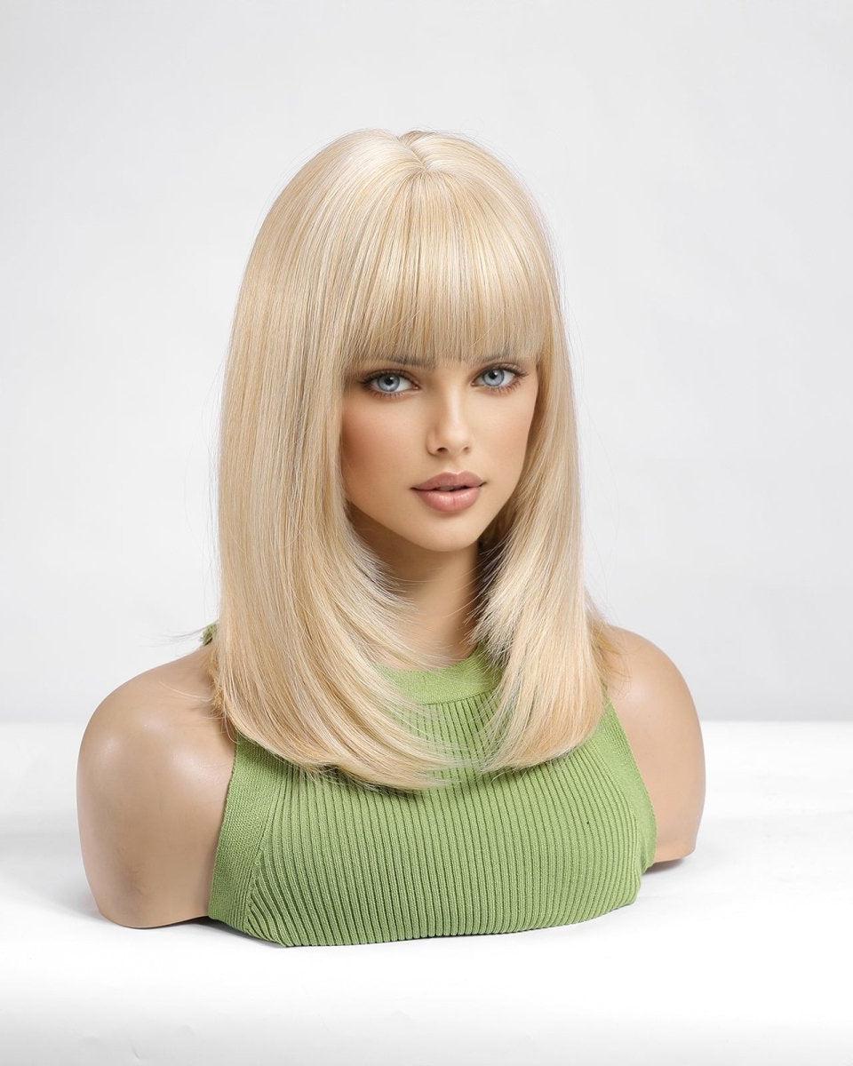 Platinum Blonde Bob with Full Bangs Wig - MARKETPLACE - Milk & Honey Wigs