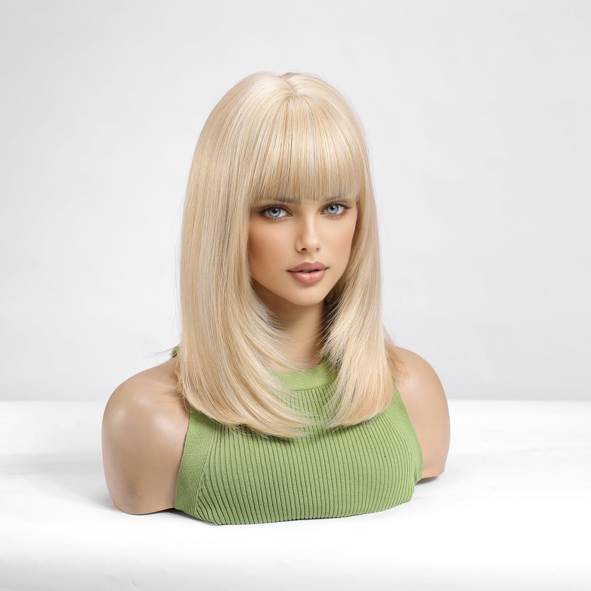 Platinum Blonde Bob with Full Bangs Wig - MARKETPLACE - Milk & Honey Wigs