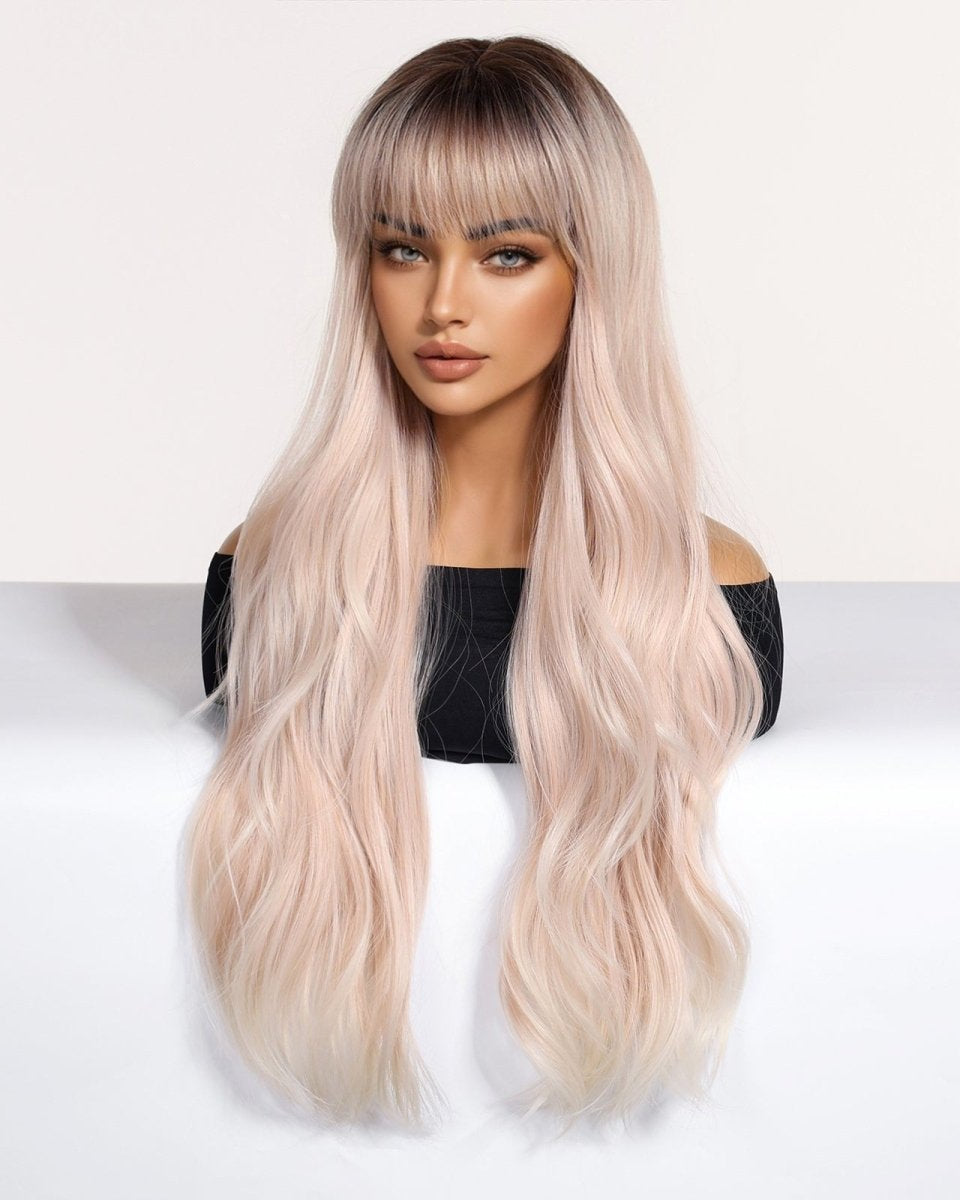 Platinum Blonde Ombre Wig with Fringe - MARKETPLACE - Milk & Honey Wigs