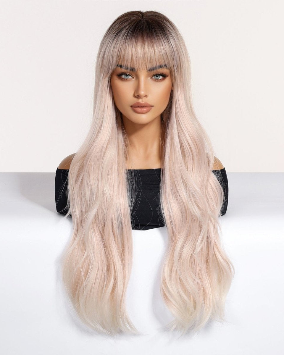 Platinum Blonde Ombre Wig with Fringe - MARKETPLACE - Milk & Honey Wigs