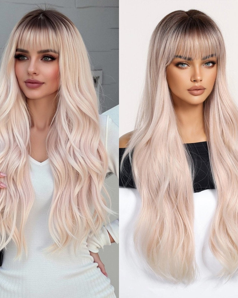 Platinum Blonde Ombre Wig with Fringe - MARKETPLACE - Milk & Honey Wigs