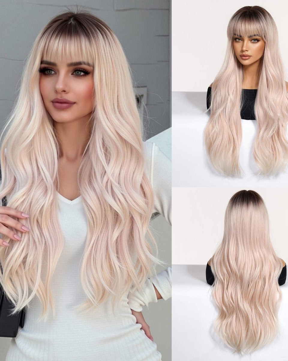 Platinum Blonde Ombre Wig with Fringe - MARKETPLACE - Milk & Honey Wigs