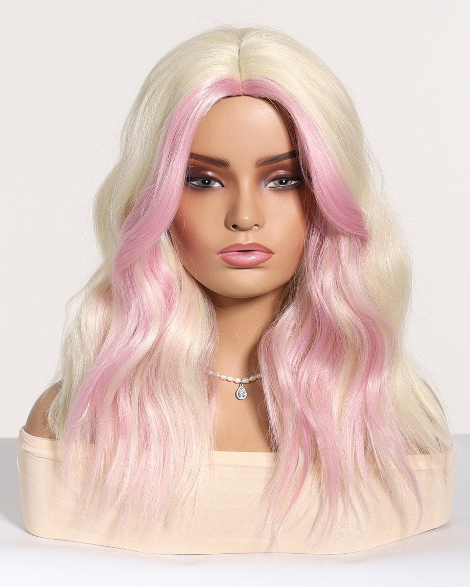 Platinum Blonde with Pastel Pink Highlights Wig - MARKETPLACE - Milk & Honey Wigs
