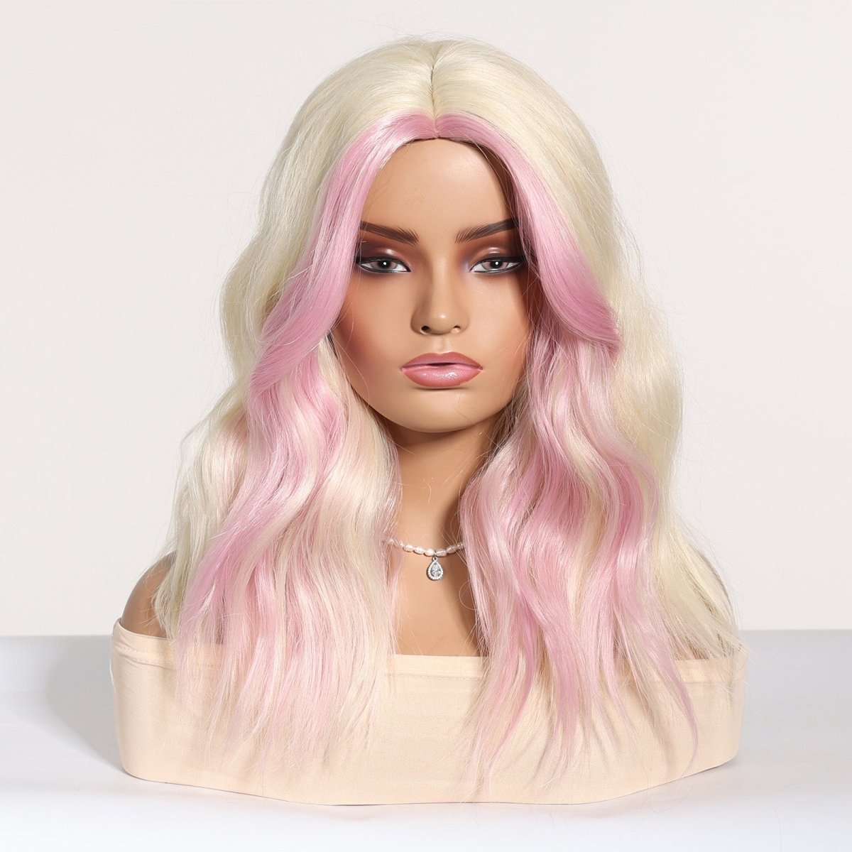 Platinum Blonde with Pastel Pink Highlights Wig - MARKETPLACE - Milk & Honey Wigs