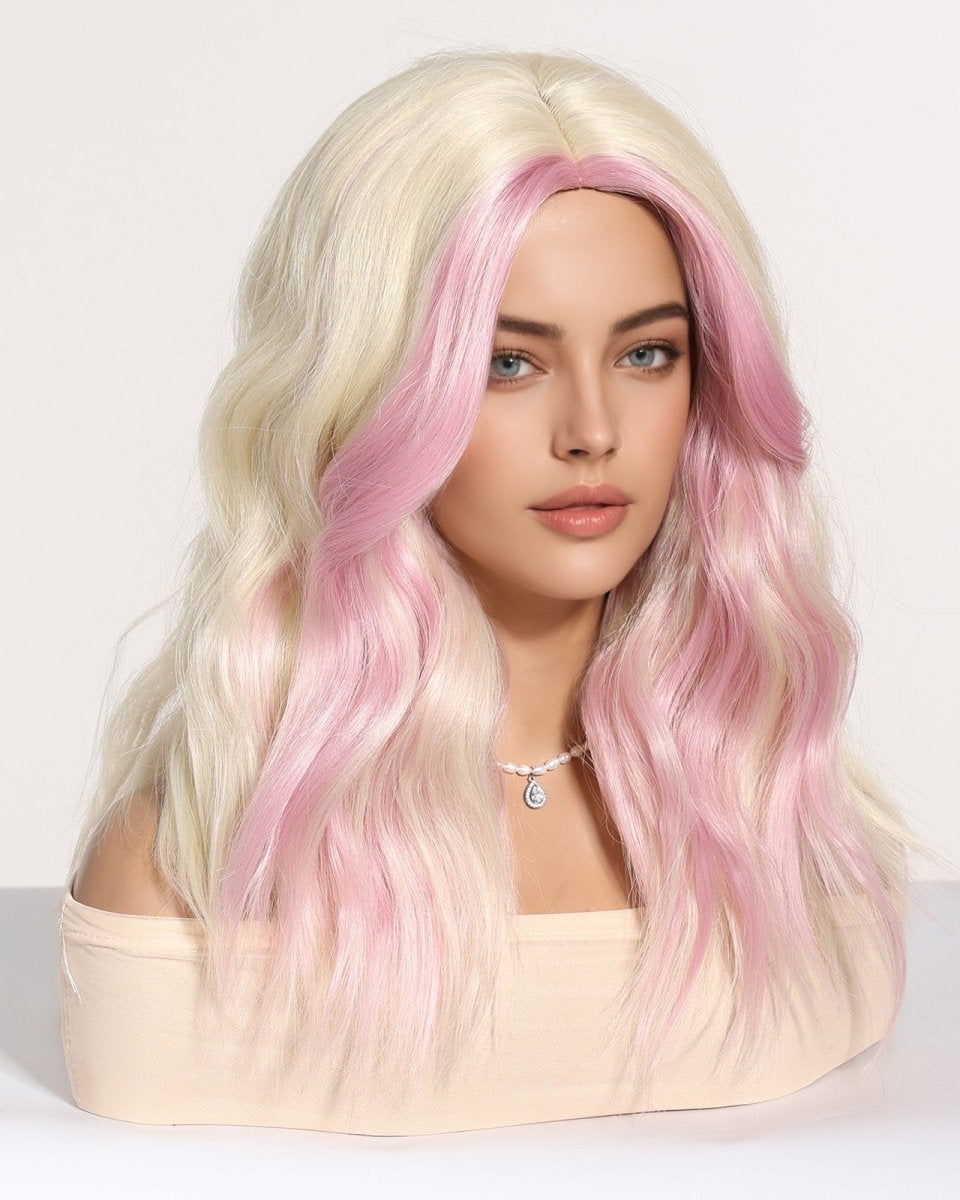 Platinum Blonde with Pastel Pink Highlights Wig - MARKETPLACE - Milk & Honey Wigs