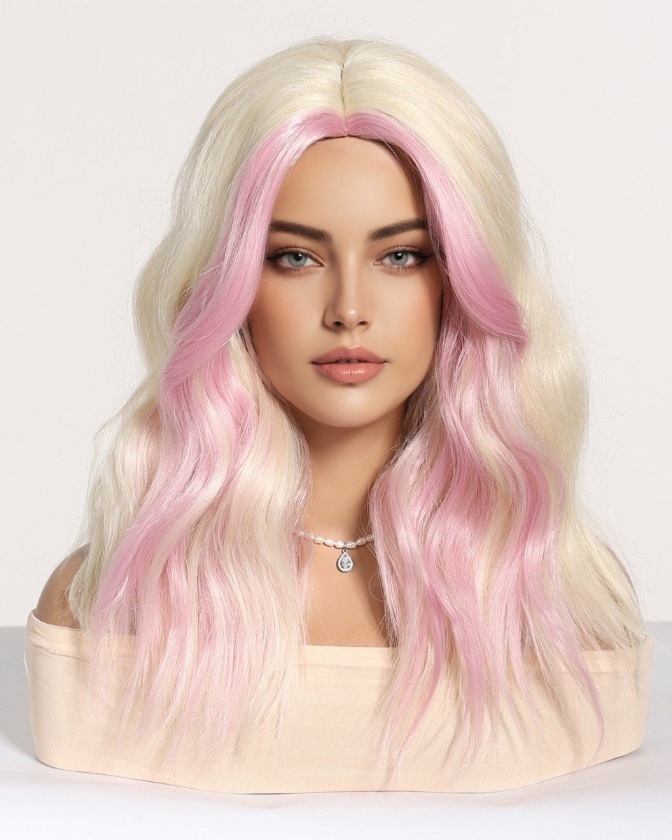 Platinum Blonde with Pastel Pink Highlights Wig - MARKETPLACE - Milk & Honey Wigs