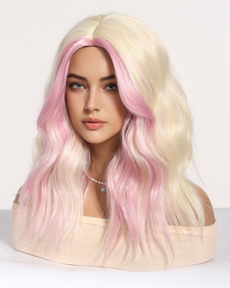Platinum Blonde with Pastel Pink Highlights Wig - MARKETPLACE - Milk & Honey Wigs