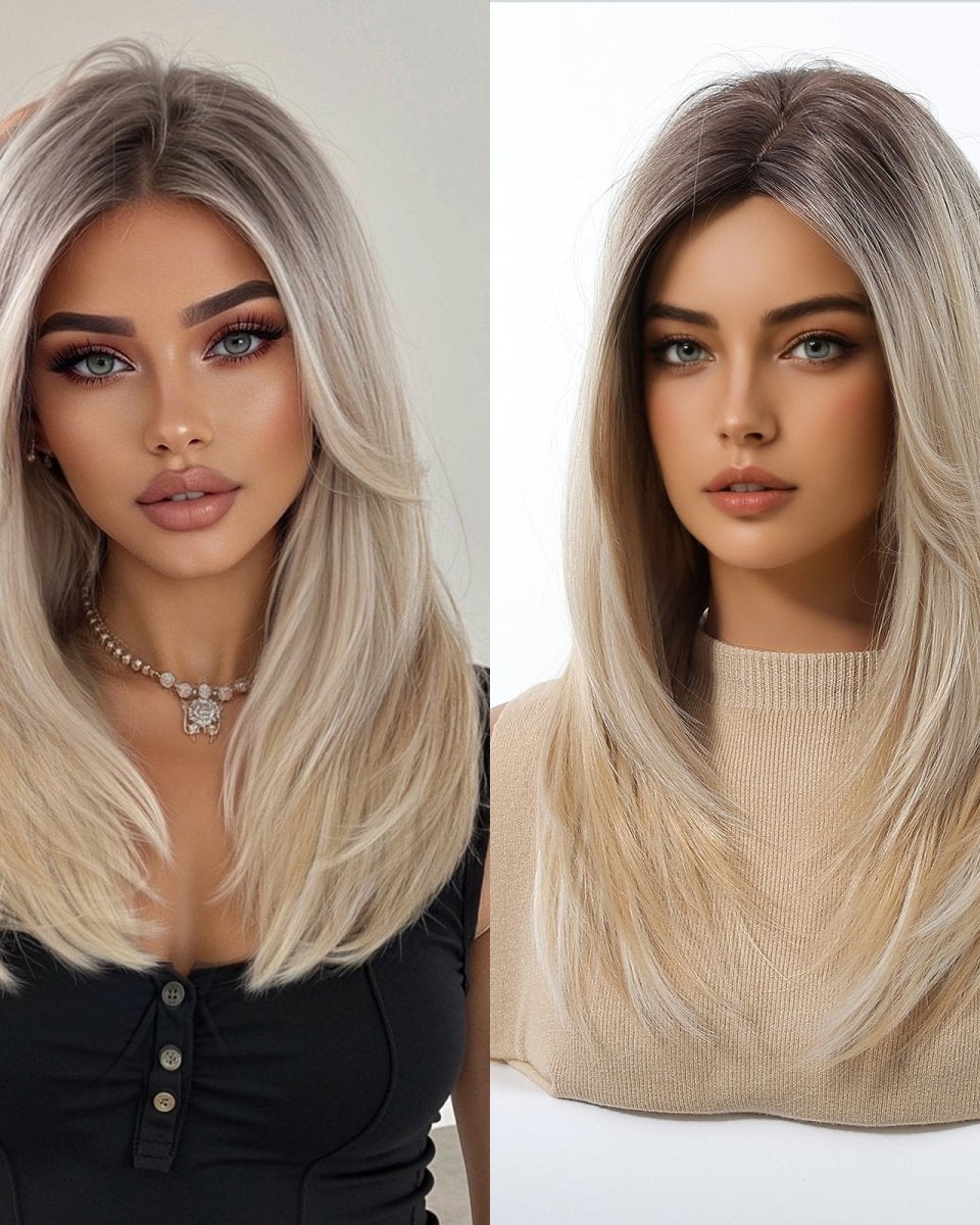 Platinum Blonde with Shadow Roots Wig - MARKETPLACE - Milk & Honey Wigs