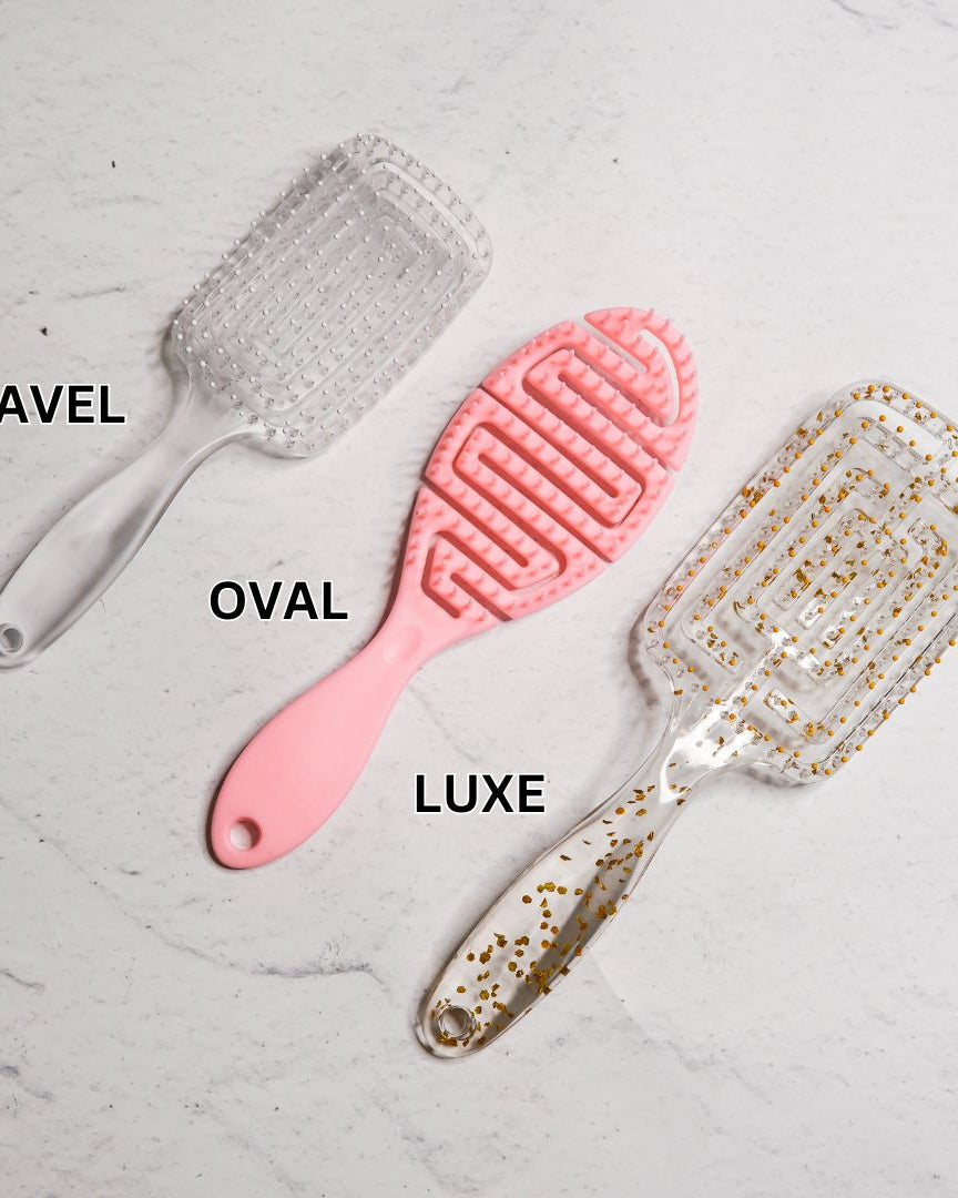 RECTANGLE DETANGLE BRUSH - Clear ( Travel Size ) - Milk & Honey Wigs