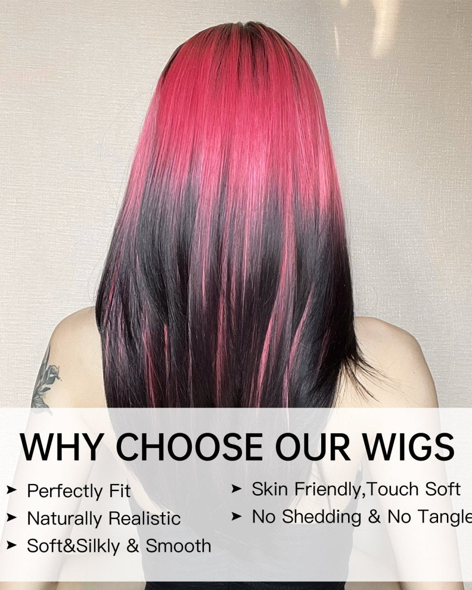 Red and Black Highlight Wig - MARKETPLACE - Milk & Honey Wigs