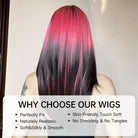 Red and Black Highlight Wig - MARKETPLACE - Milk & Honey Wigs