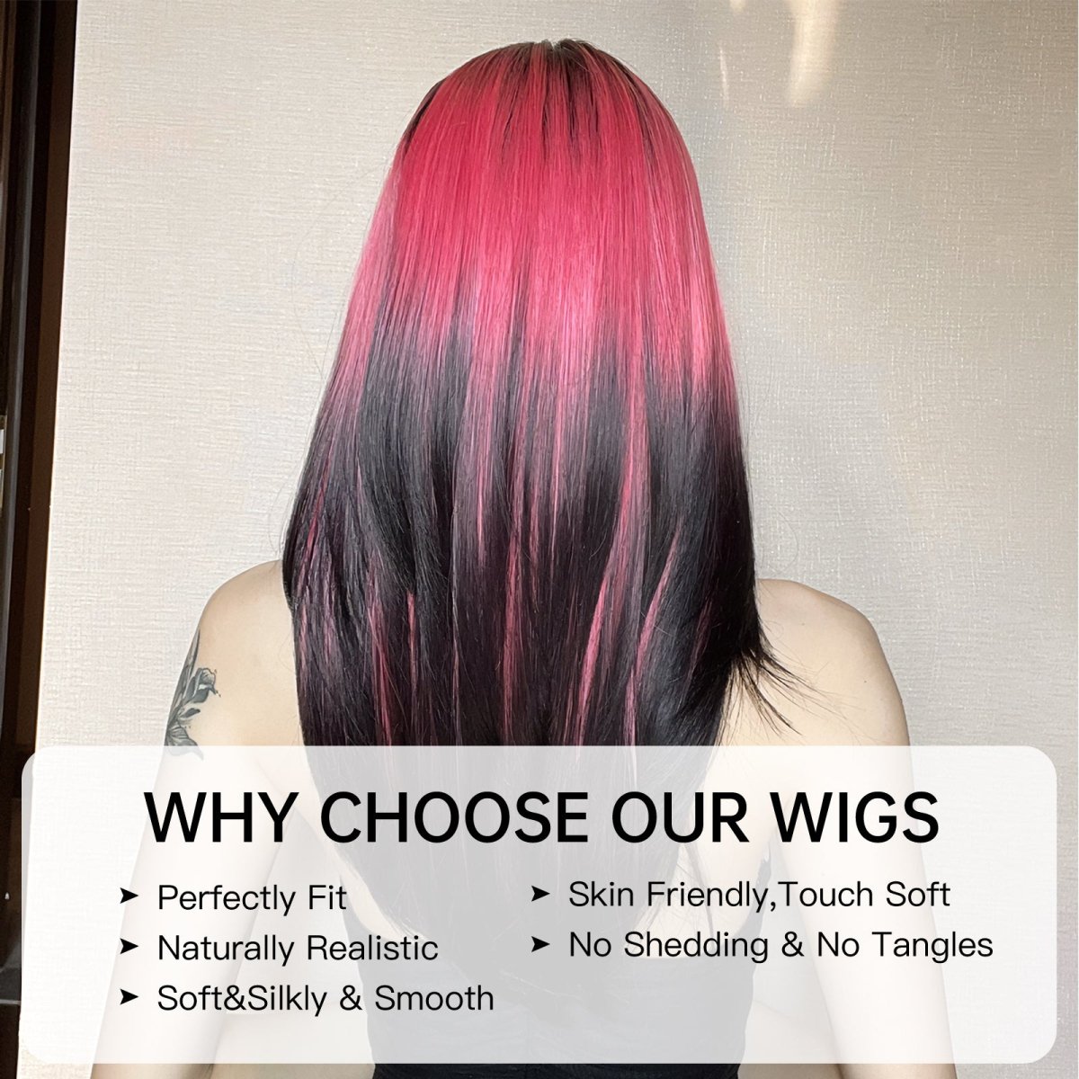 Red and Black Highlight Wig - MARKETPLACE - Milk & Honey Wigs