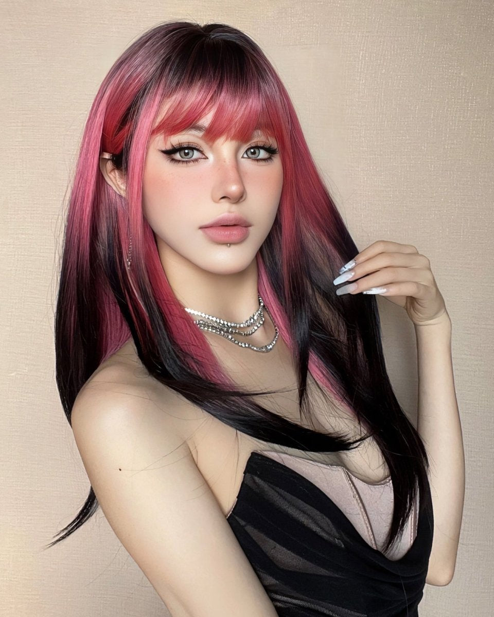 Red and Black Highlight Wig - MARKETPLACE - Milk & Honey Wigs