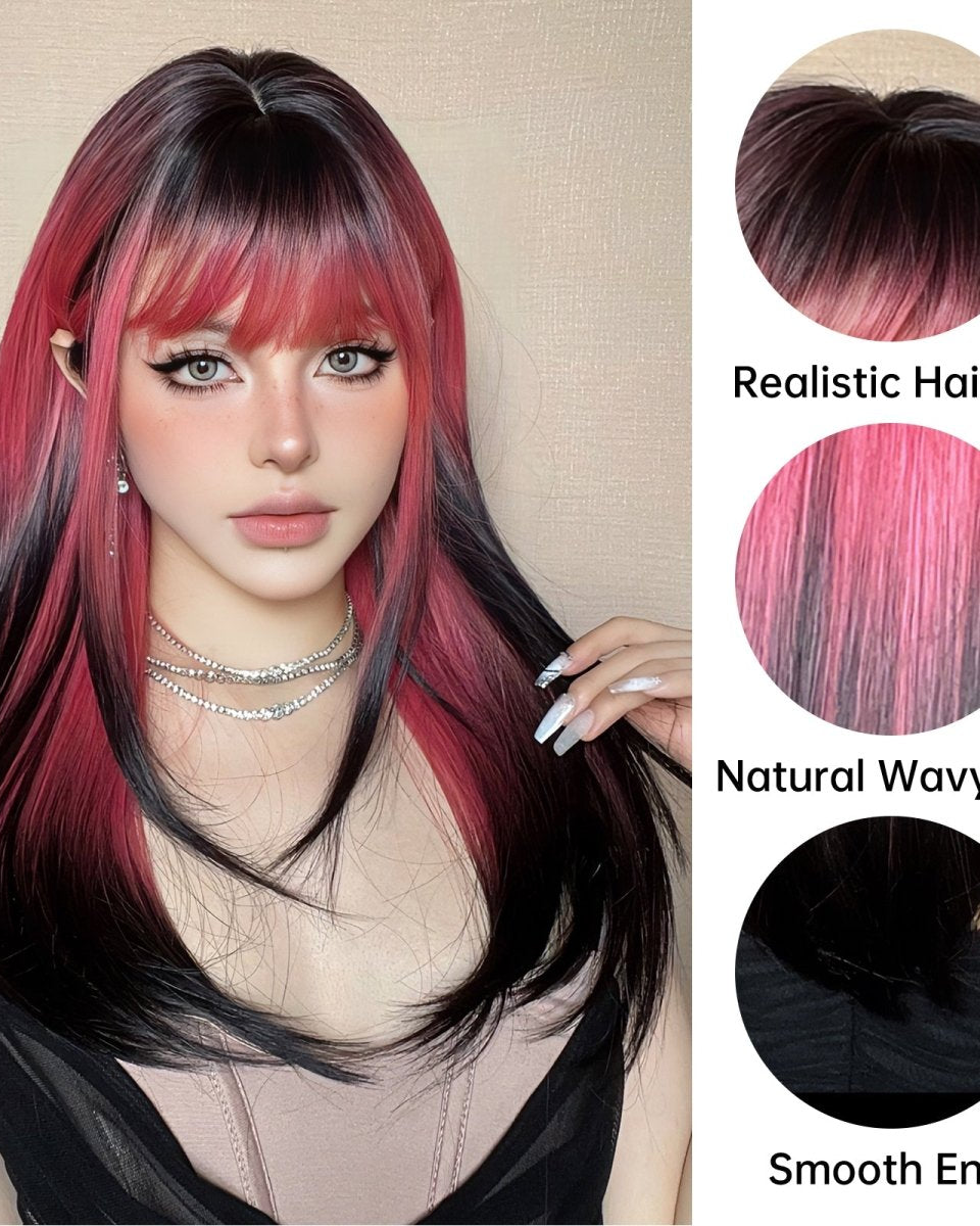 Red and Black Highlight Wig - MARKETPLACE - Milk & Honey Wigs