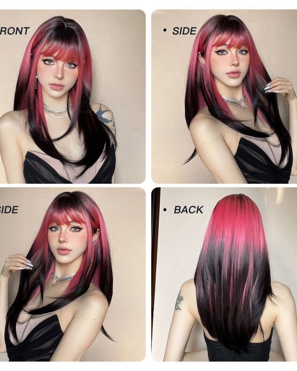 Red and Black Highlight Wig - MARKETPLACE - Milk & Honey Wigs