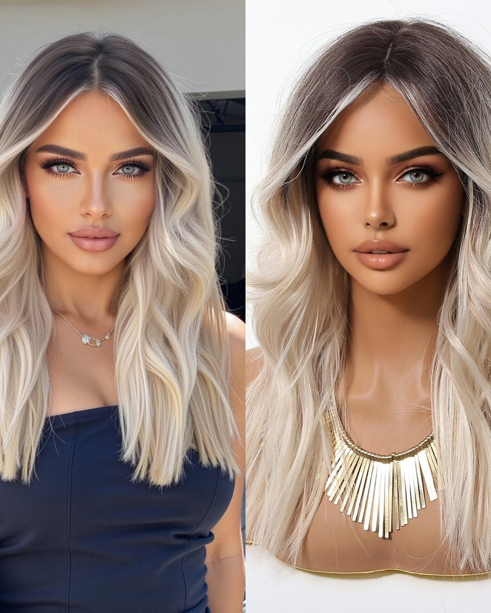 Rooted Platinum Blonde Wig – Soft Waves wig - MARKETPLACE - Milk & Honey Wigs