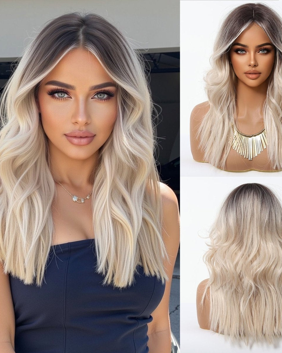 Rooted Platinum Blonde Wig – Soft Waves wig - MARKETPLACE - Milk & Honey Wigs
