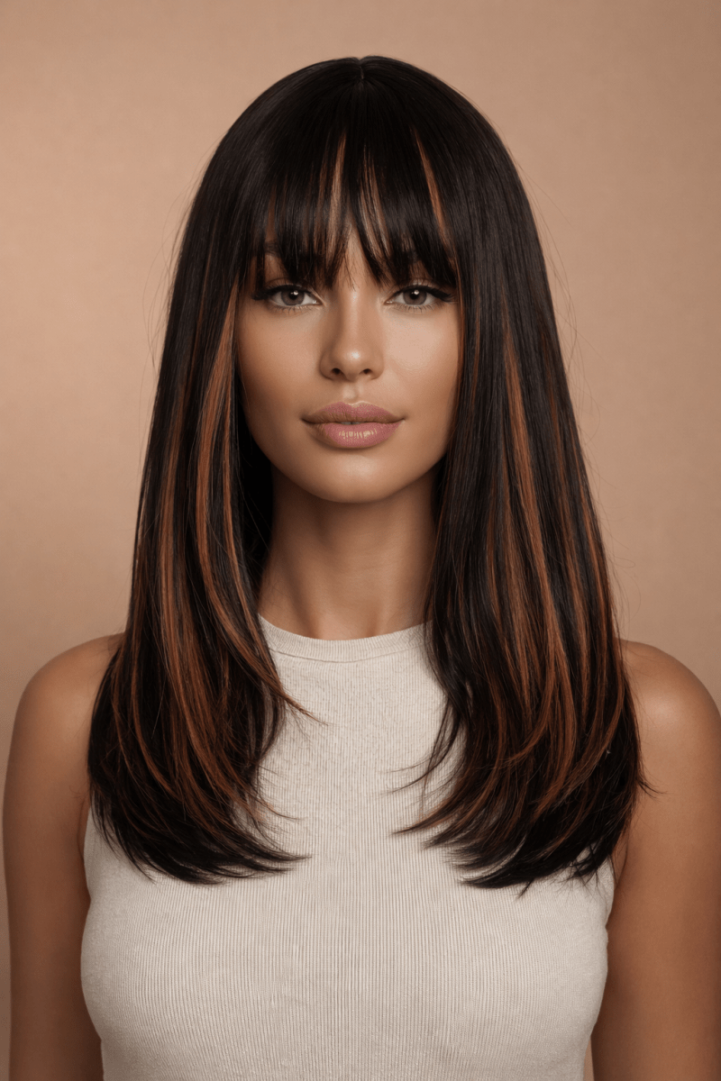 RUBY - Black - Fringe Wig - Milk & Honey Wigs