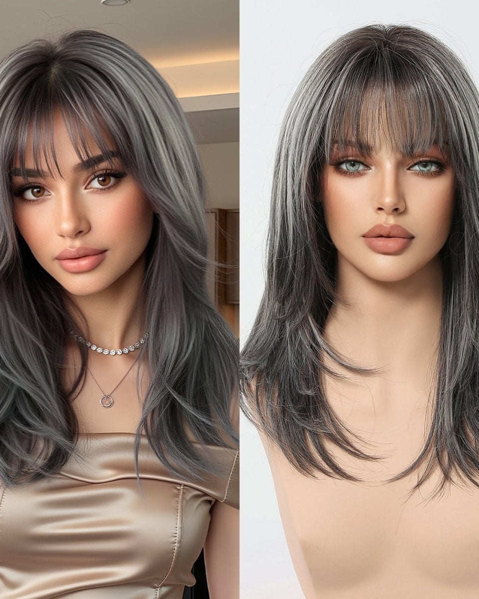 Salt and Pepper Layered Wig - MARKETPLACE - Milk & Honey Wigs