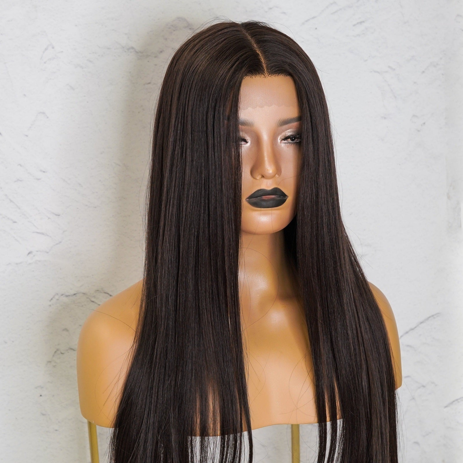 SAMIRA - Brown - Lace Front Wig | Brown, 26 Inch, T-Part Lace Front, Synthetic Hair | Milk & Honey Wigs