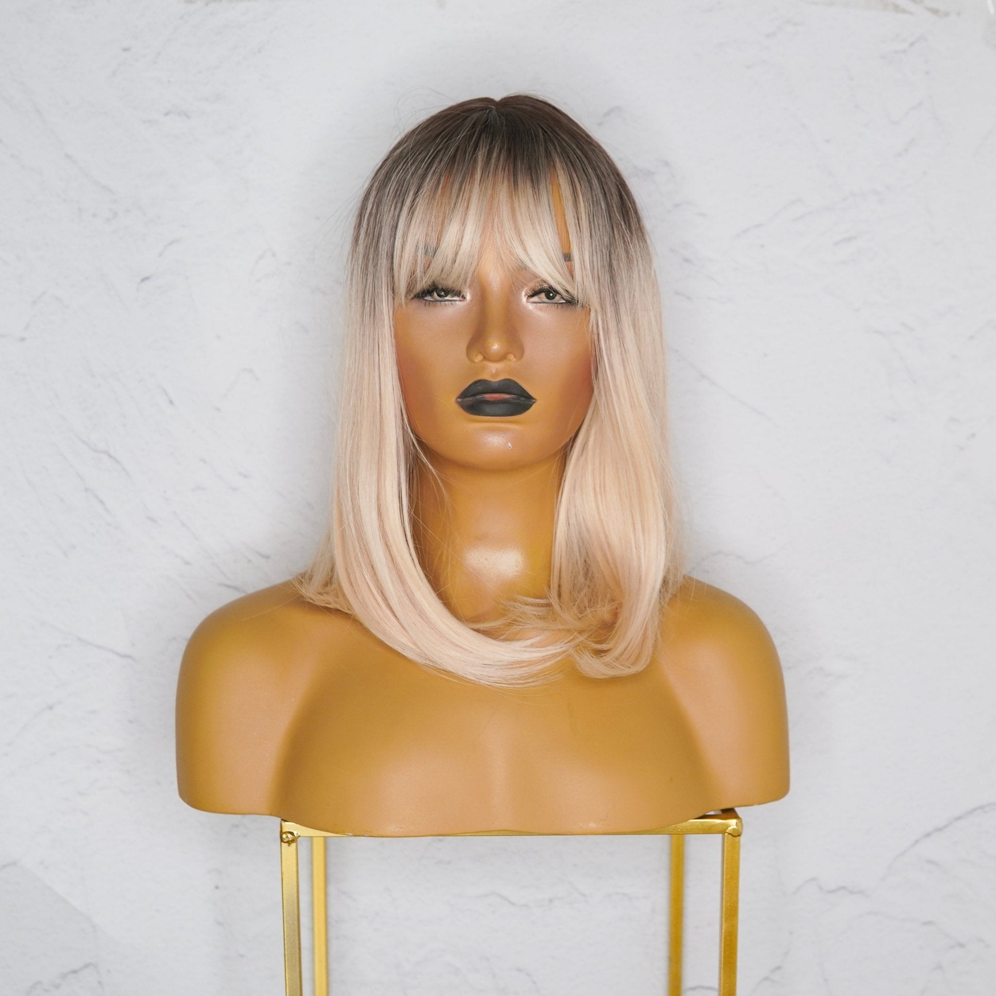 SAVANNAH Blonde Ombre Fringe Wig - Milk & Honey Wigs