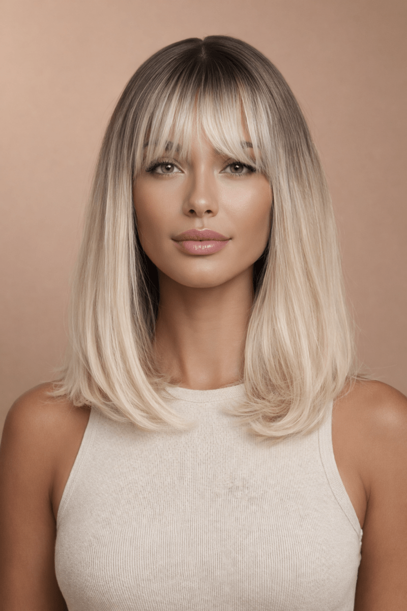 SAVANNAH Blonde Ombre Fringe Wig | Milk & Honey Wigs