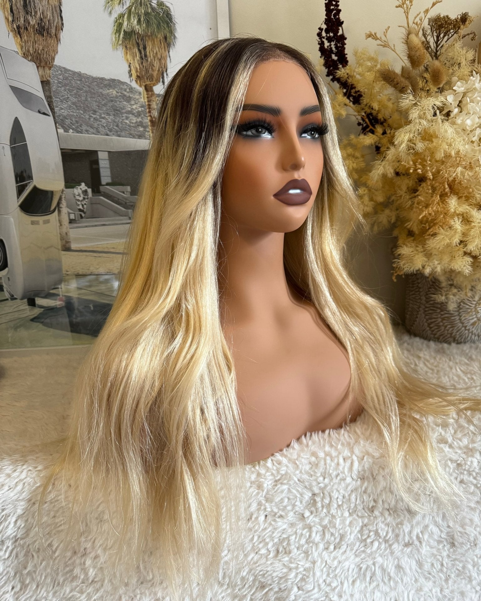 SEAMLESS OMBRE Straight Human Hair Wig 22” **READY TO SHIP** - Milk & Honey Wigs