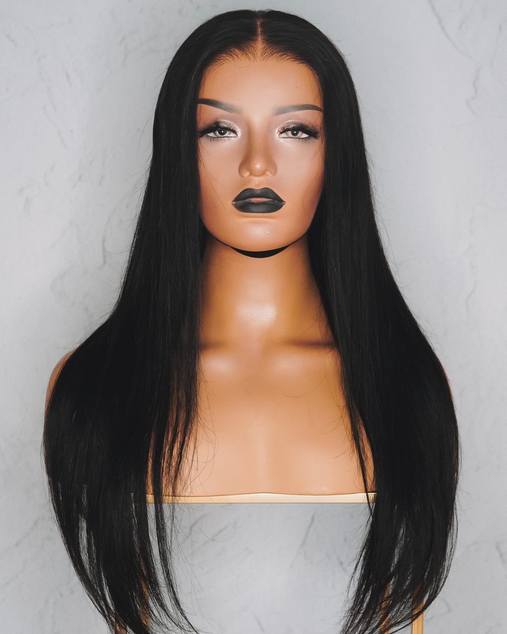 SEAMLESS Ready To Wear 20" 9x6" 1 JET BLACK Straight Human Hair Wig **READY TO SHIP** - Milk & Honey Wigs