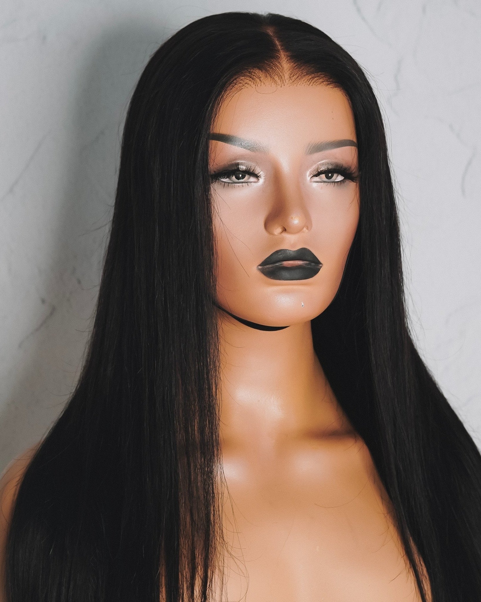 SEAMLESS Ready To Wear 20" 9x6" 1 JET BLACK Straight Human Hair Wig **READY TO SHIP** - Milk & Honey Wigs