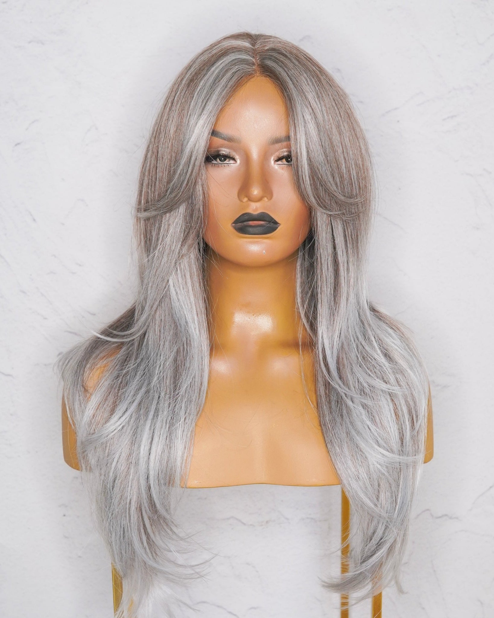 SELENE Ash Grey ( Salt & Pepper ) Lace Front Wig - Milk & Honey Wigs