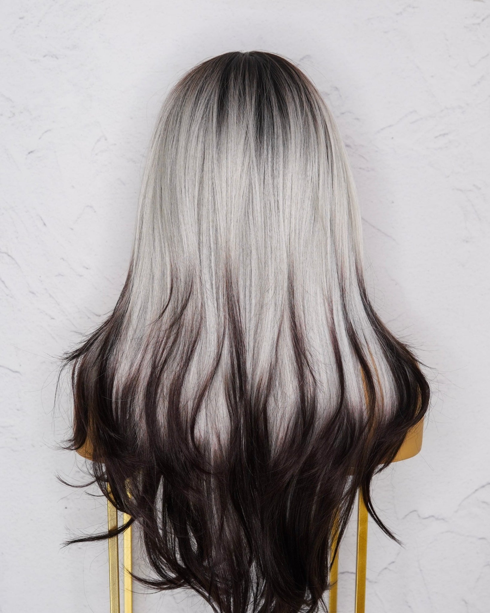 SELENE Grey Black Ombre Lace Front Wig - Milk & Honey Wigs