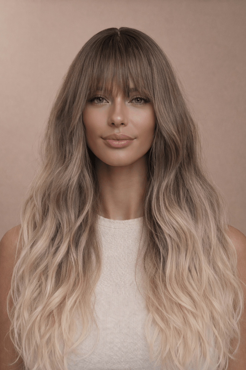 SHAKIRA - Ombre Brown - Fringe Wig - Milk & Honey Wigs